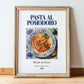Pasta al pomodoro – Italian Pasta, Restaurant Wall Art, in wooden frame leaning on the floor