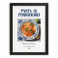 Pasta al pomodoro – Italian Pasta, Restaurant Wall Art, in sleek black frame
