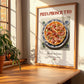 Pizza prosciutto – Italian Pizza, Trattoria Painting, no-text version framed in wood