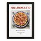 Pizza prosciutto – Italian Pizza, Trattoria Painting, in sleek black frame