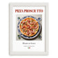 Pizza prosciutto – Italian Pizza, Trattoria Painting, placed in minimal white frame