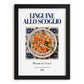 Linguine allo scoglio – Italian Pasta, Ristorante Illustration, in sleek black frame