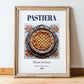 Pastiera – Italian Dessert Dish, Restaurant Illustration, in wooden frame leaning on the floor