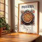 Pastiera – Italian Dessert Dish, Restaurant Illustration, no-text version framed in wood