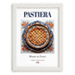 Pastiera – Italian Dessert Dish, Restaurant Illustration, placed in minimal white frame