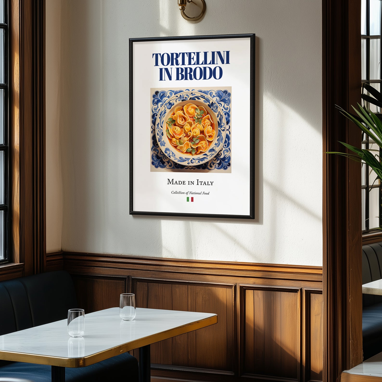 Tortellini in brodo – Italian Pasta, Osteria Illustration, clean layout with no caption