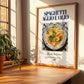 Spaghetti aglio e olio – Italian Pasta, Trattoria Art, no-text version framed in wood