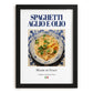 Spaghetti aglio e olio – Italian Pasta, Trattoria Art, in sleek black frame