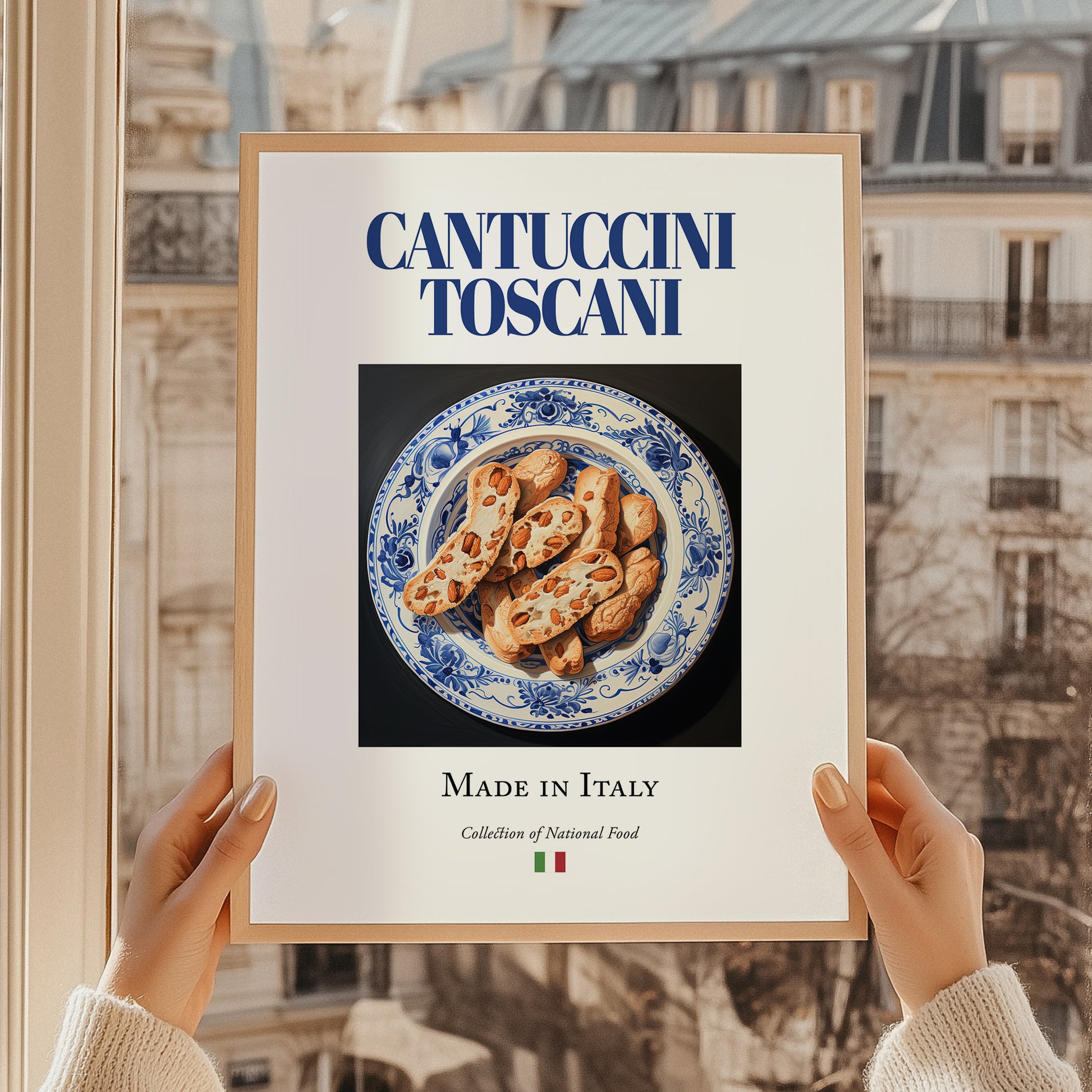Cantuccini Toscani – Italian Dessert Dish, Tavern Poster, styled in a charming Paris street view