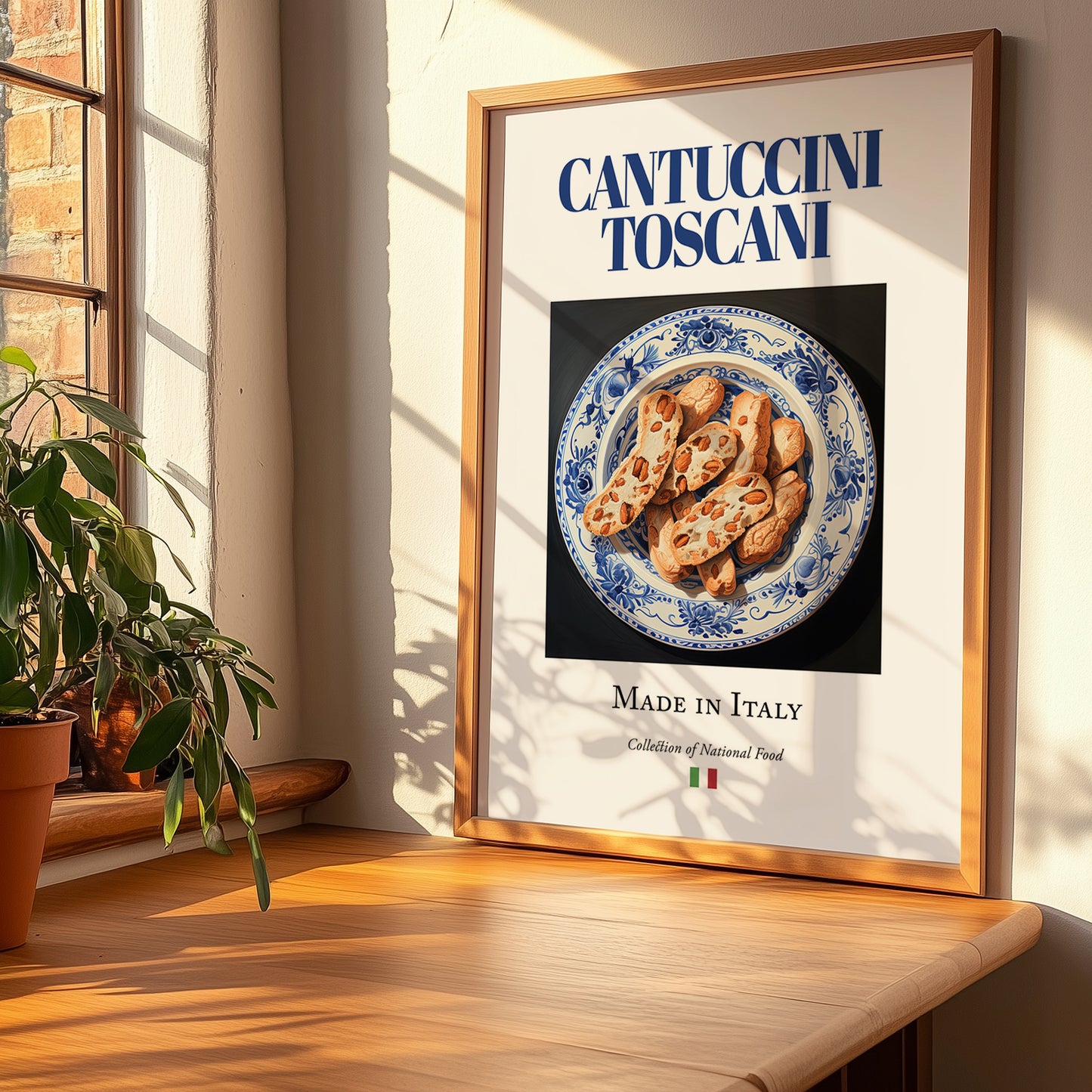 Cantuccini Toscani – Italian Dessert Dish, Tavern Poster, no-text version framed in wood