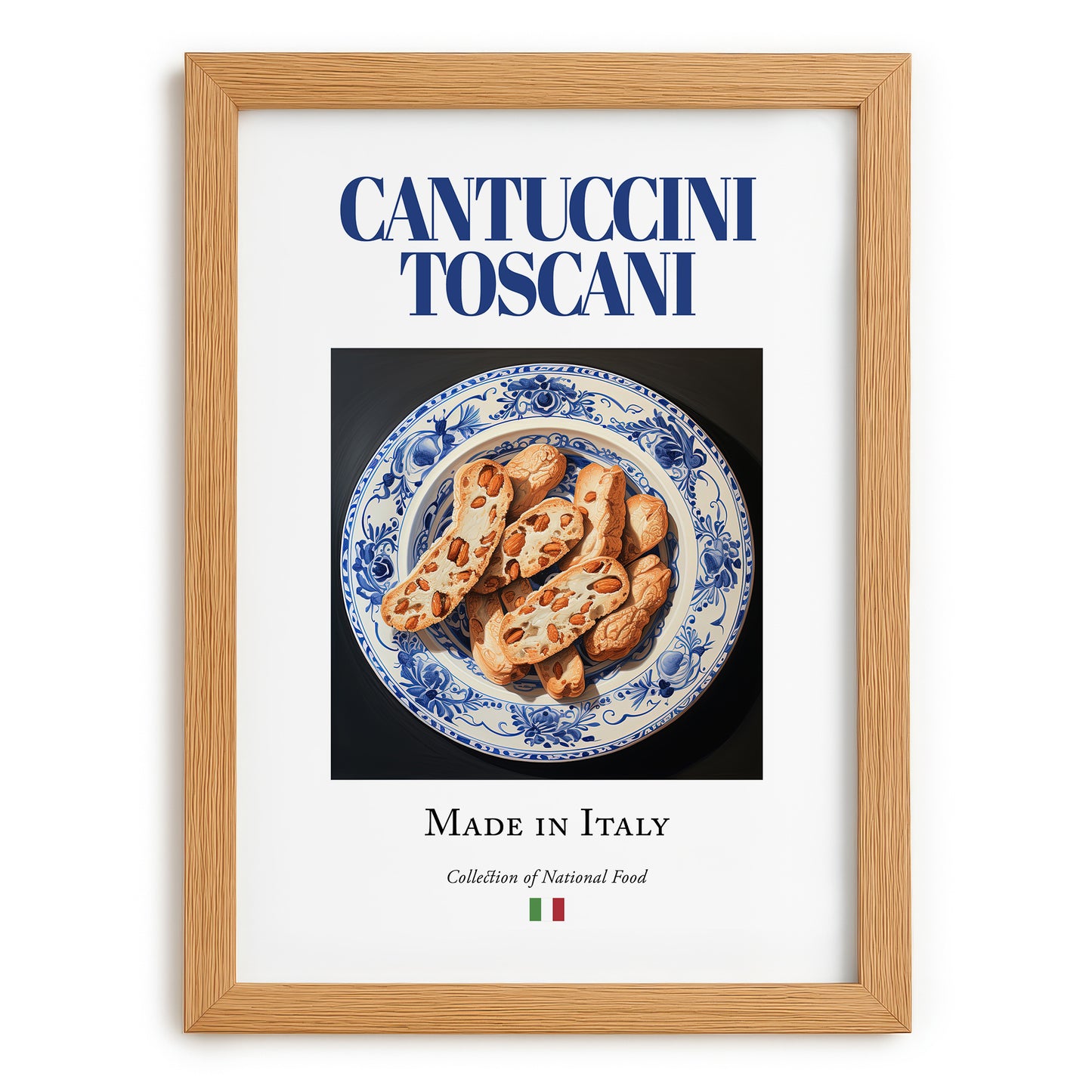 Cantuccini Toscani – Italian Dessert Dish, Tavern Poster, set in oak frame