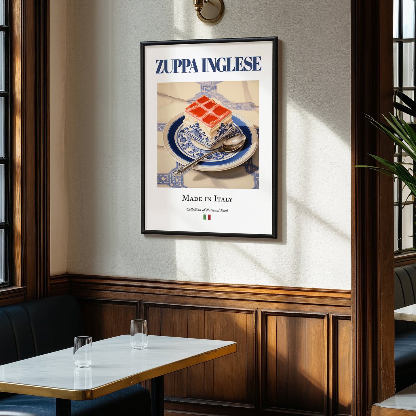 Zuppa Inglese – Italian Dessert Dish, Bistro Poster, clean layout with no caption