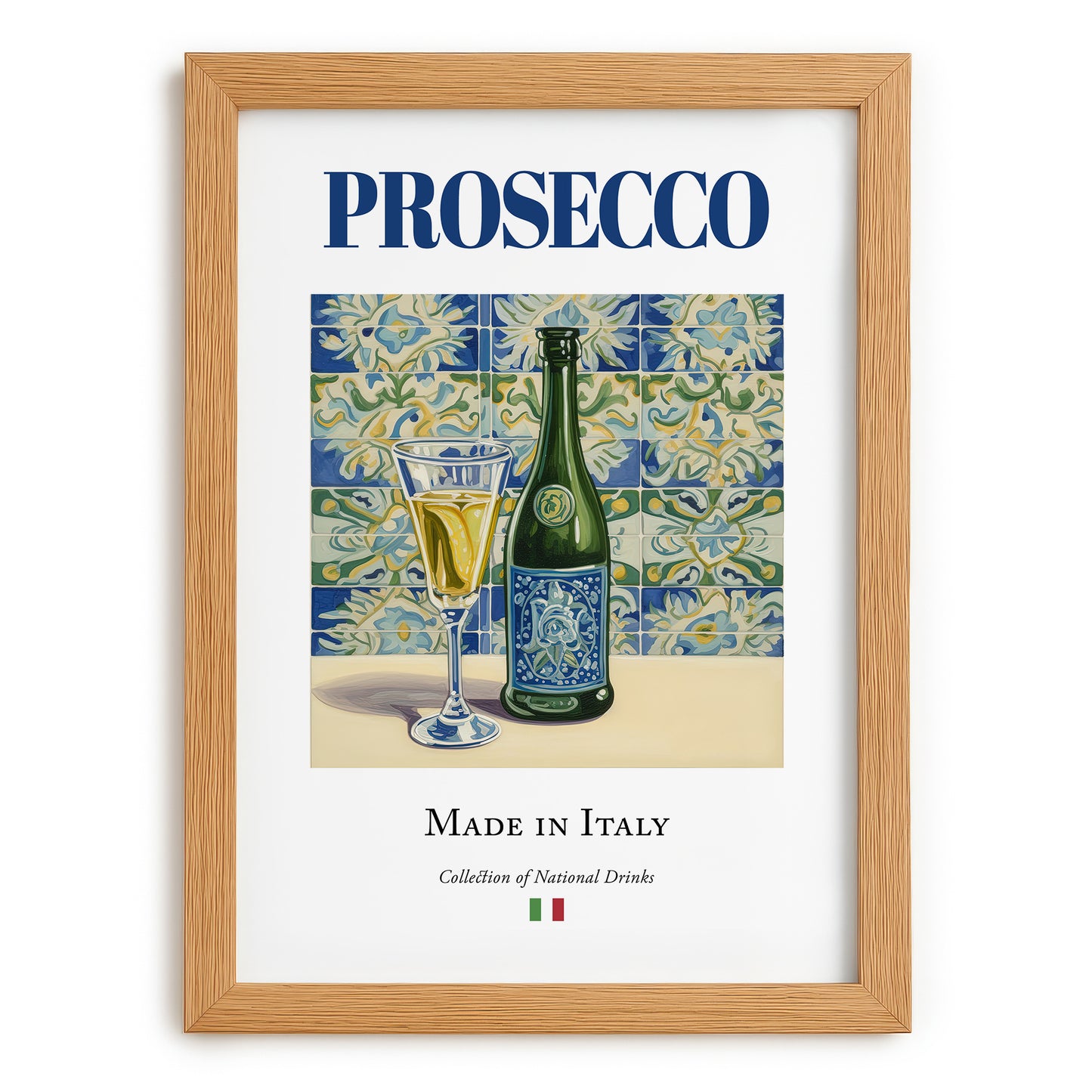 Prosecco – Italian Sparkling Wine, Vinoteca Poster, set in oak frame