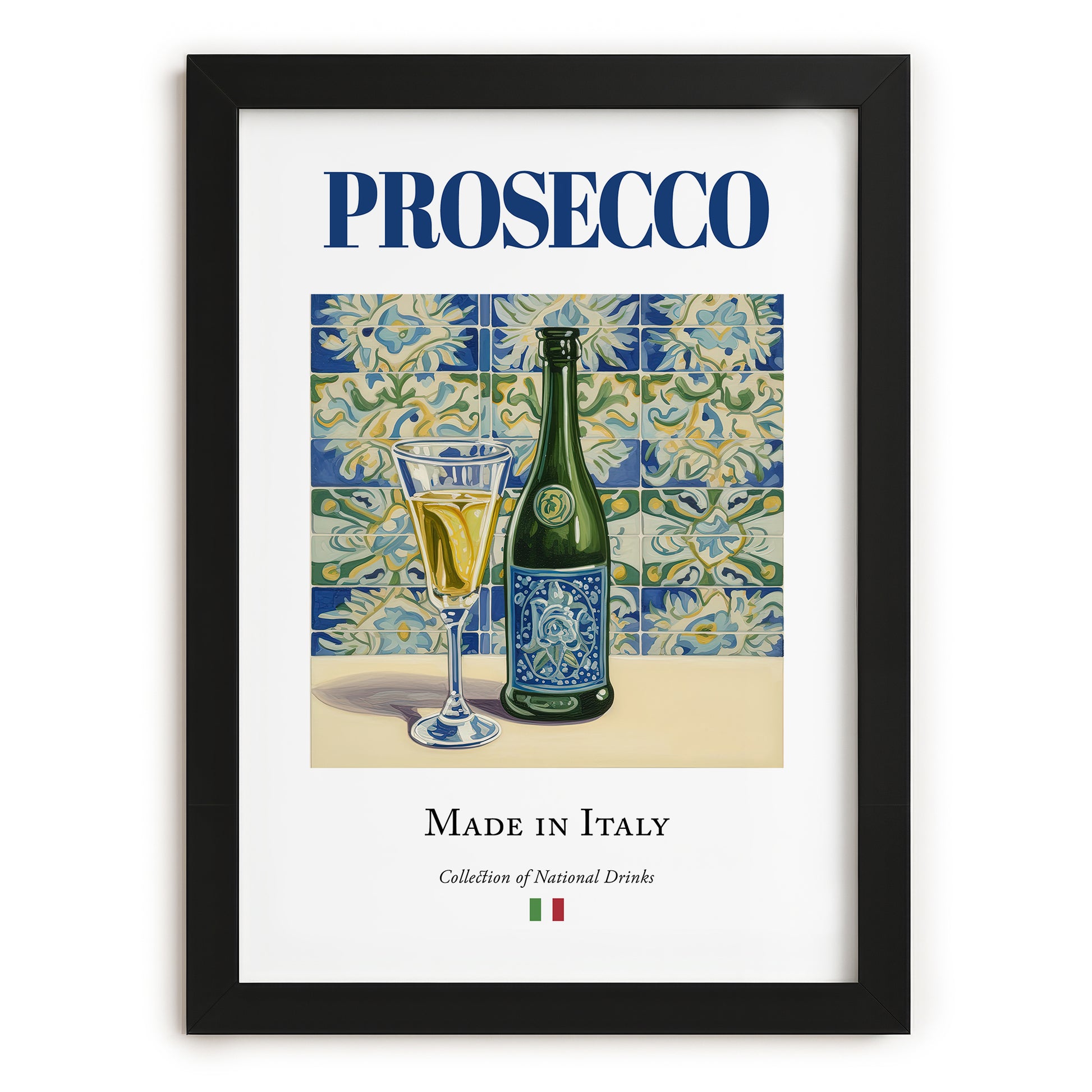 Prosecco – Italian Sparkling Wine, Vinoteca Poster, in sleek black frame