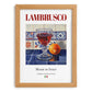 Lambrusco – Italian Sparkling Wine, Vinoteca Art, set in oak frame