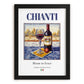 Chianti – Italian Red Wine, Wine Bar Poster, in sleek black frame