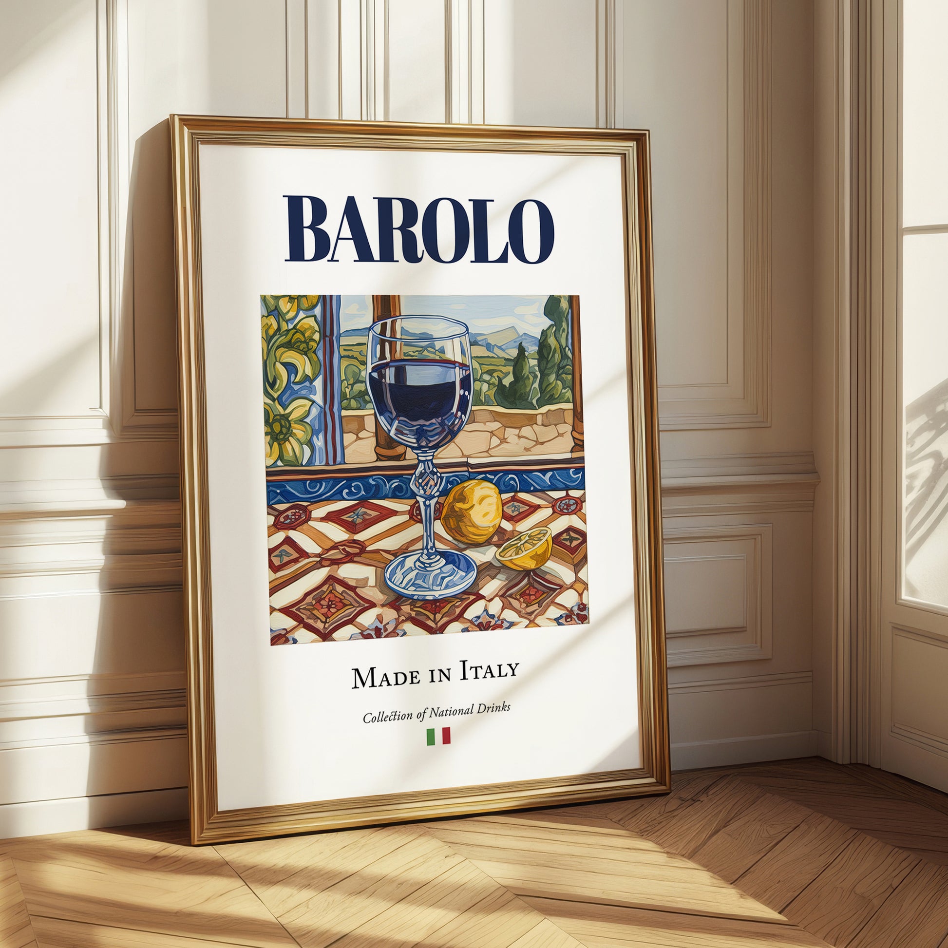 Barolo – Italian Red Wine, Wine Bar Painting