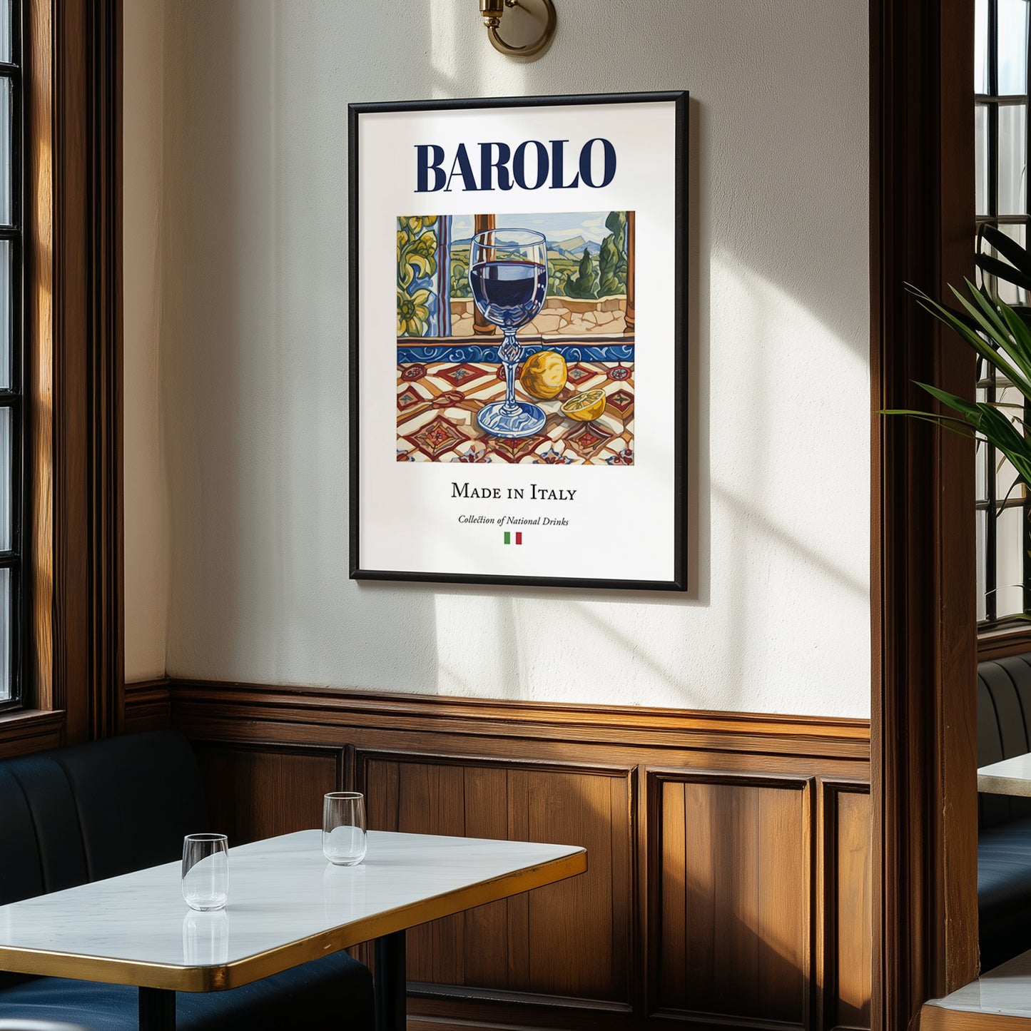 Barolo – Italian Red Wine, Wine Bar Painting, clean layout with no caption