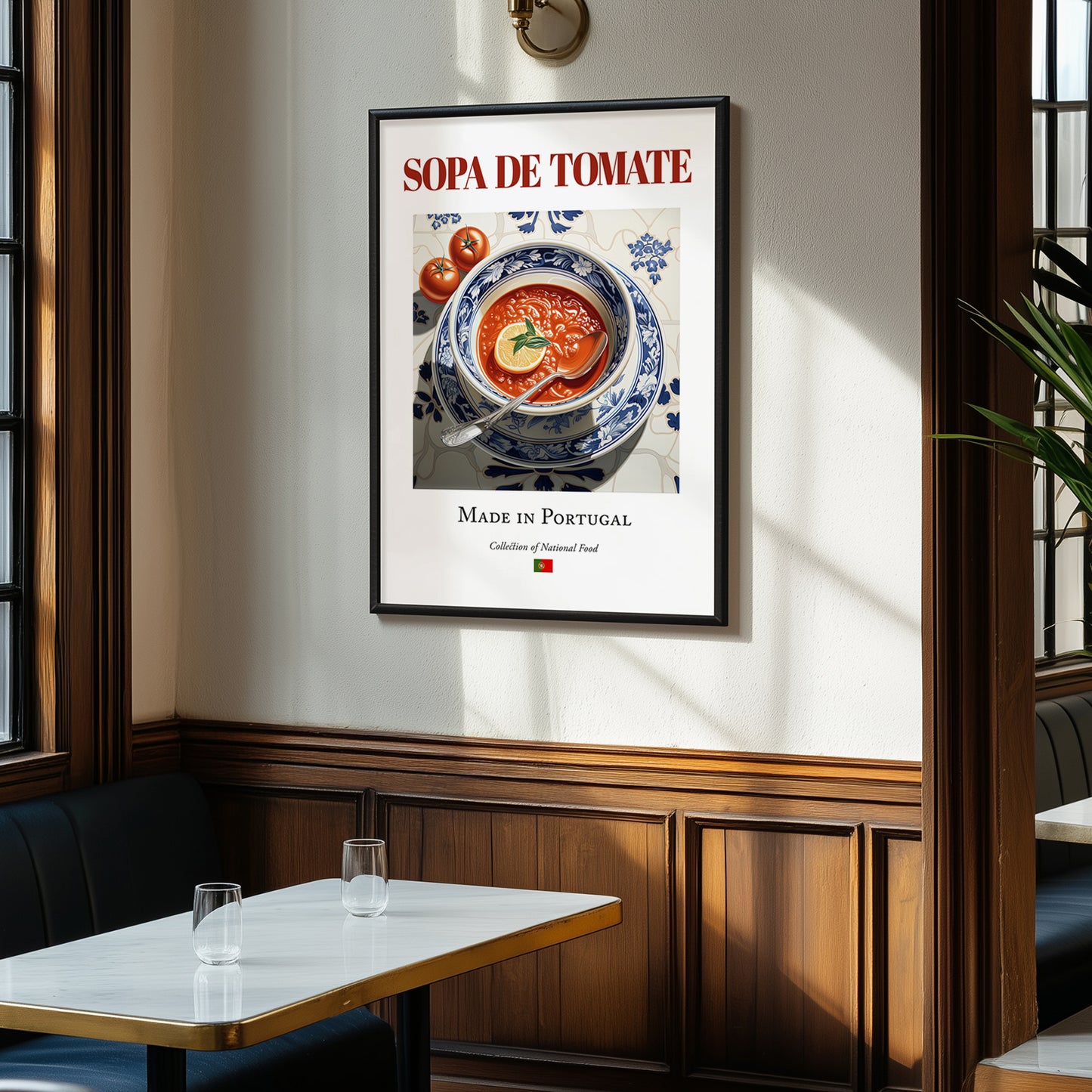Sopa de tomate – Portuguese Soup Dish, Tavern Wall Art, clean layout with no caption