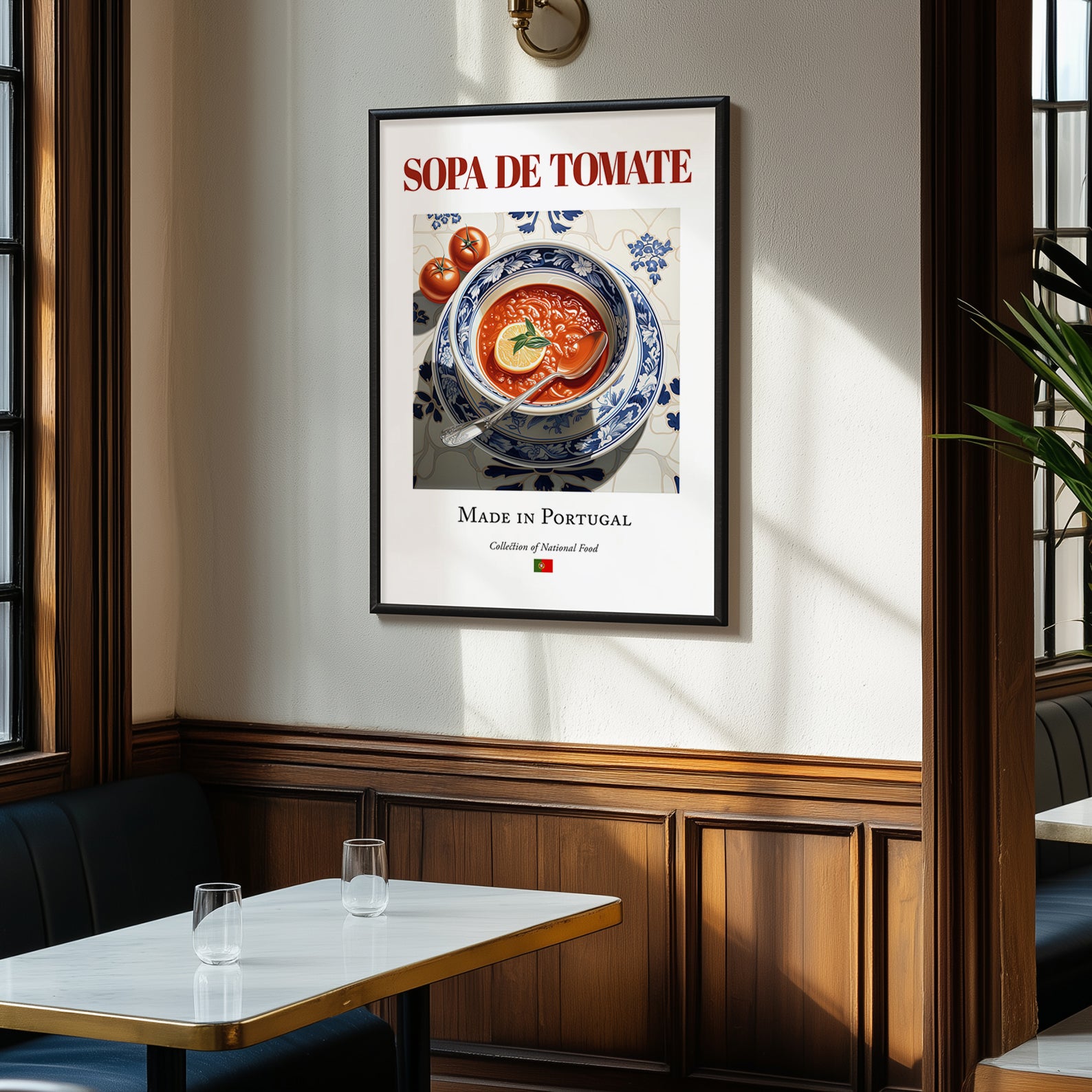 Sopa de tomate – Portuguese Soup Dish, Tavern Wall Art, clean layout with no caption