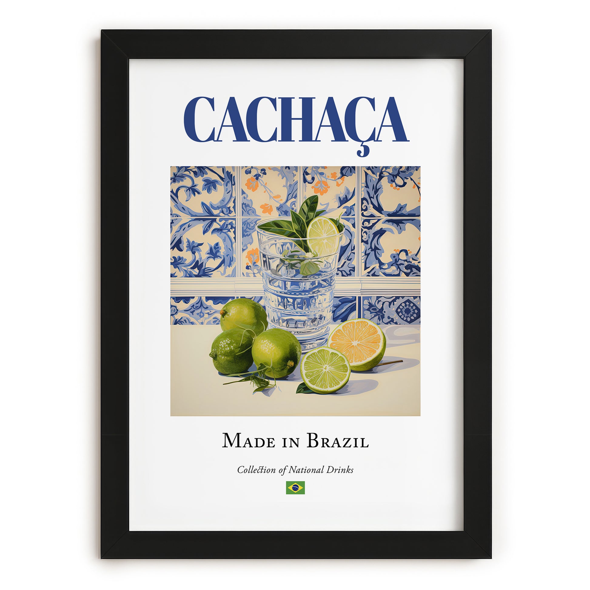 Cachaça – Brazilian Spirit Drink, Sky Bar Wall Art, in sleek black frame