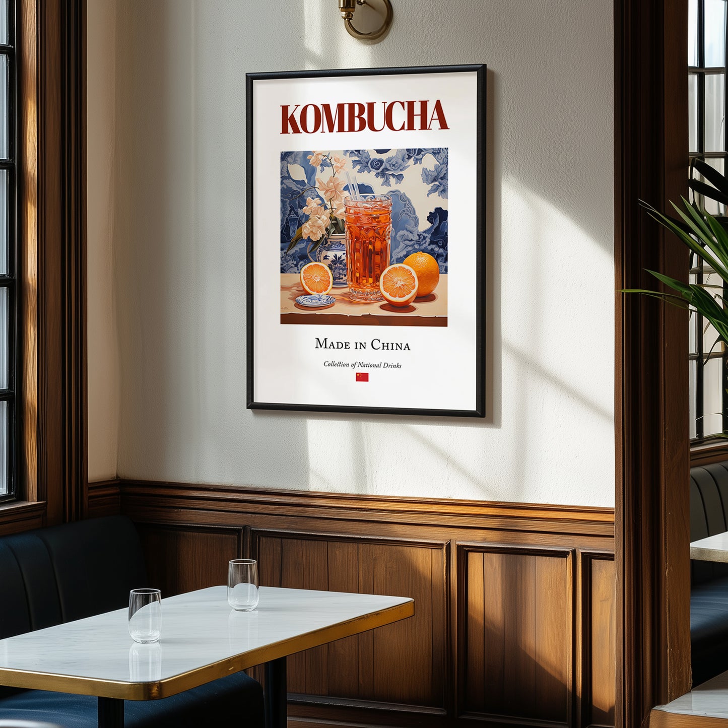 Kombucha – Chinese Beverage Drink, Hotel Lobby Poster, clean layout with no caption