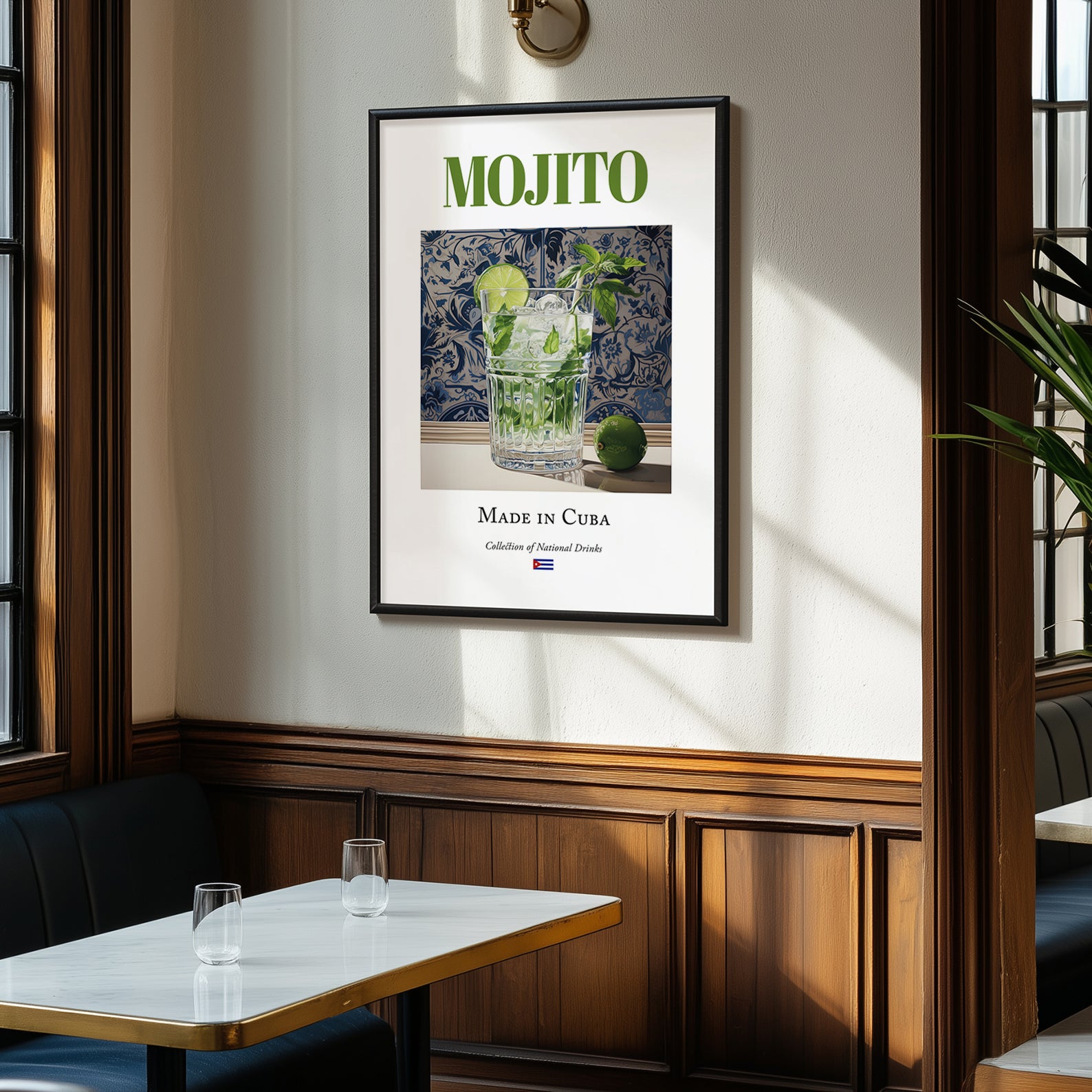 Mojito – Cuban Cocktail Drink, Rooftop Terrace Print, clean layout with no caption