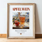 Apfelwein – German Cider Cider, Cider House Poster, in wooden frame leaning on the floor