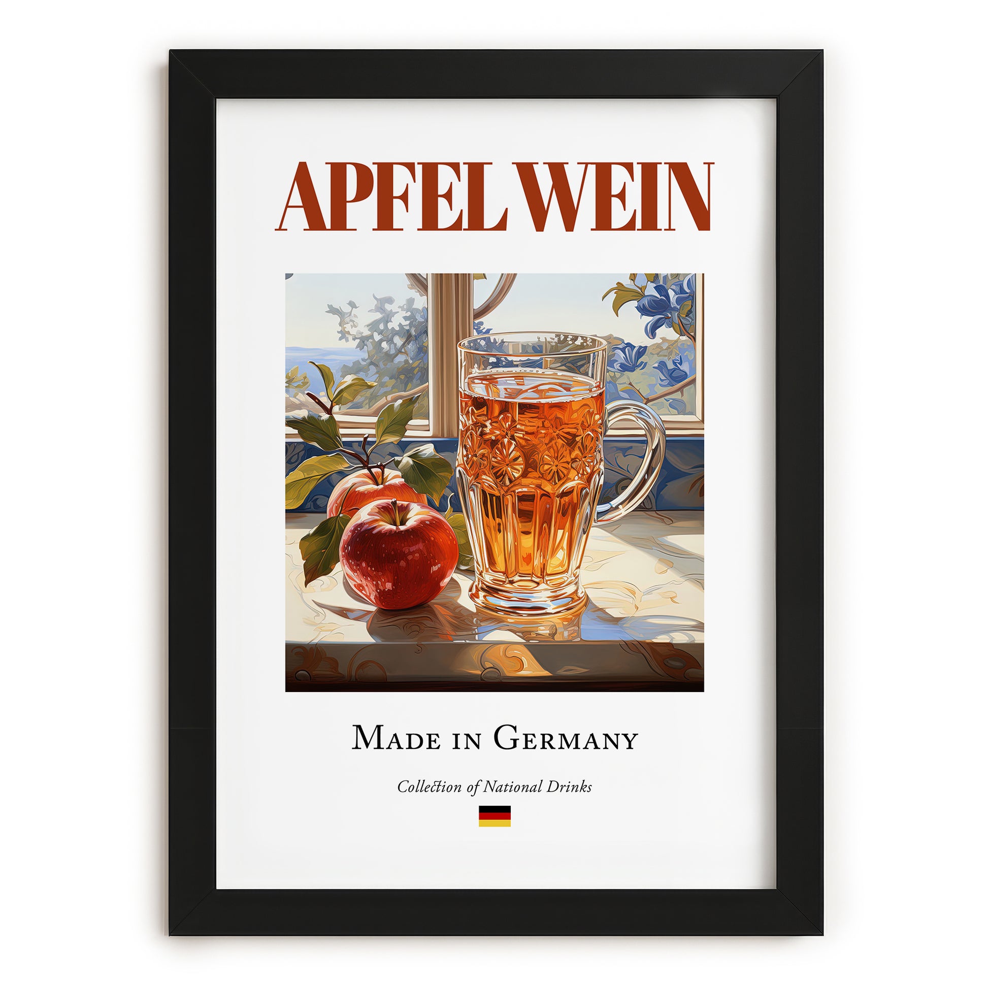Apfelwein – German Cider Cider, Cider House Poster, in sleek black frame