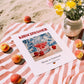 Kirschwasser – German Spirit Drink, Sky Bar Poster, unframed on coastal sand