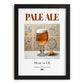 Pale Ale – English Beer, Gastropub Wall Art, in sleek black frame