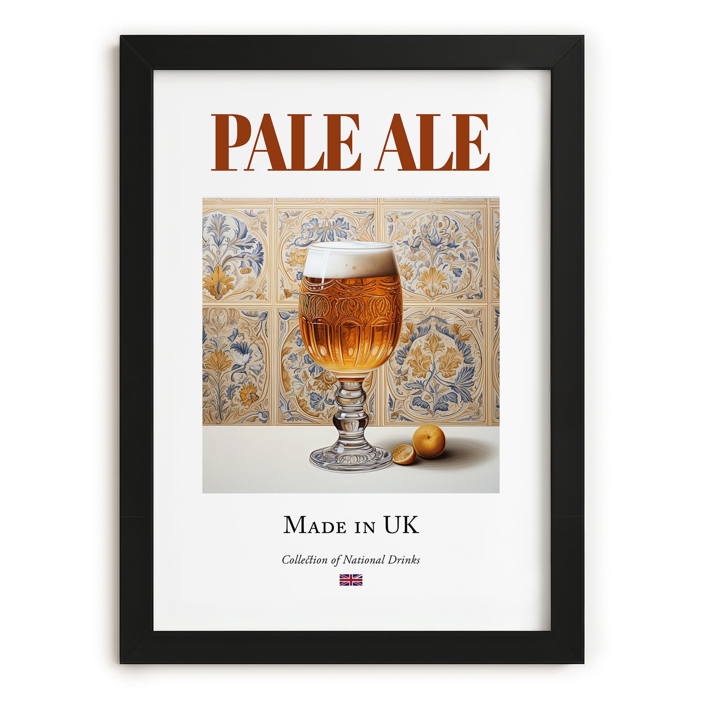 Pale Ale – English Beer, Gastropub Wall Art, in sleek black frame