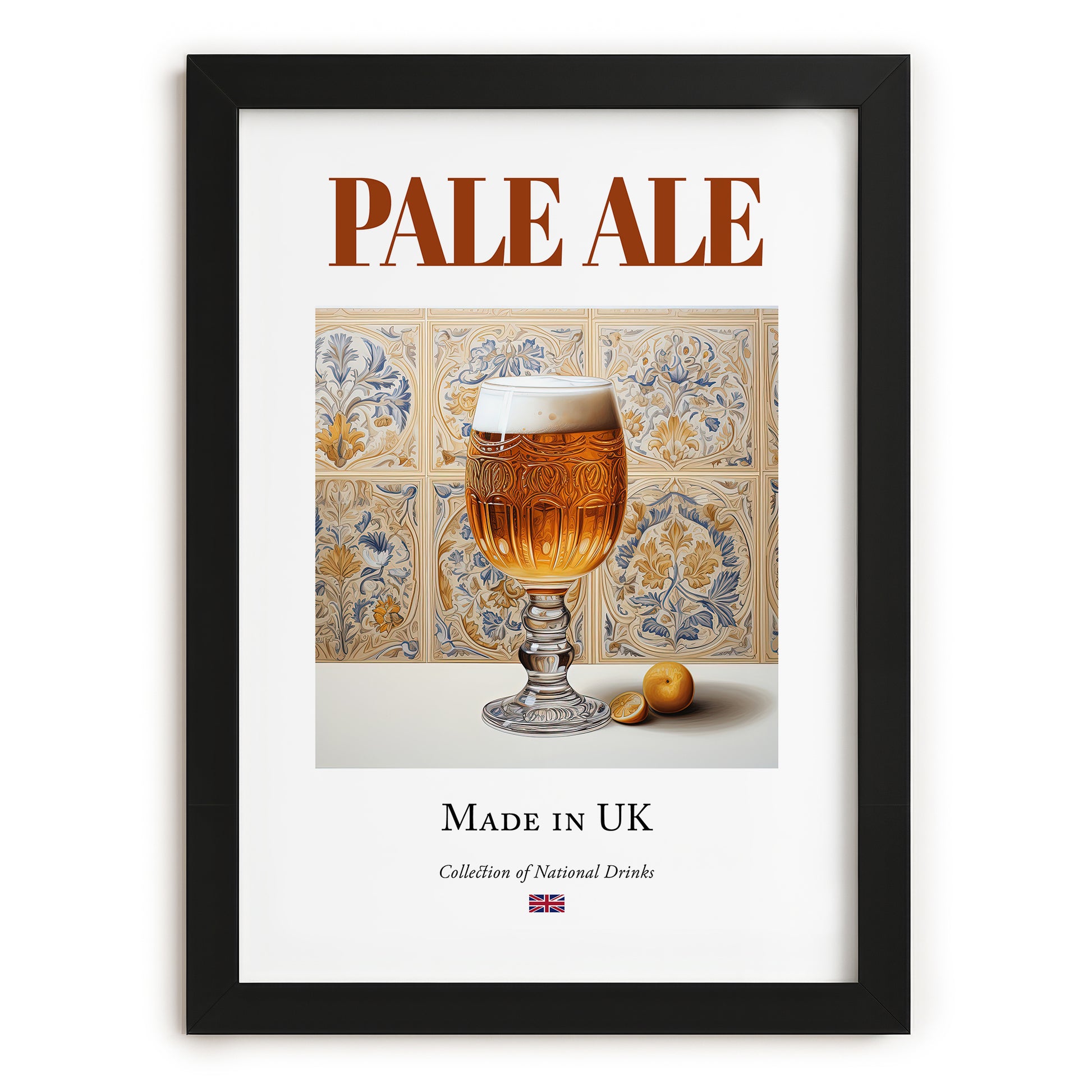 Pale Ale – English Beer, Gastropub Wall Art, in sleek black frame