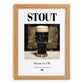 Stout – English Beer, Sports Bar Poster, set in oak frame