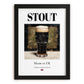 Stout – English Beer, Sports Bar Poster, in sleek black frame