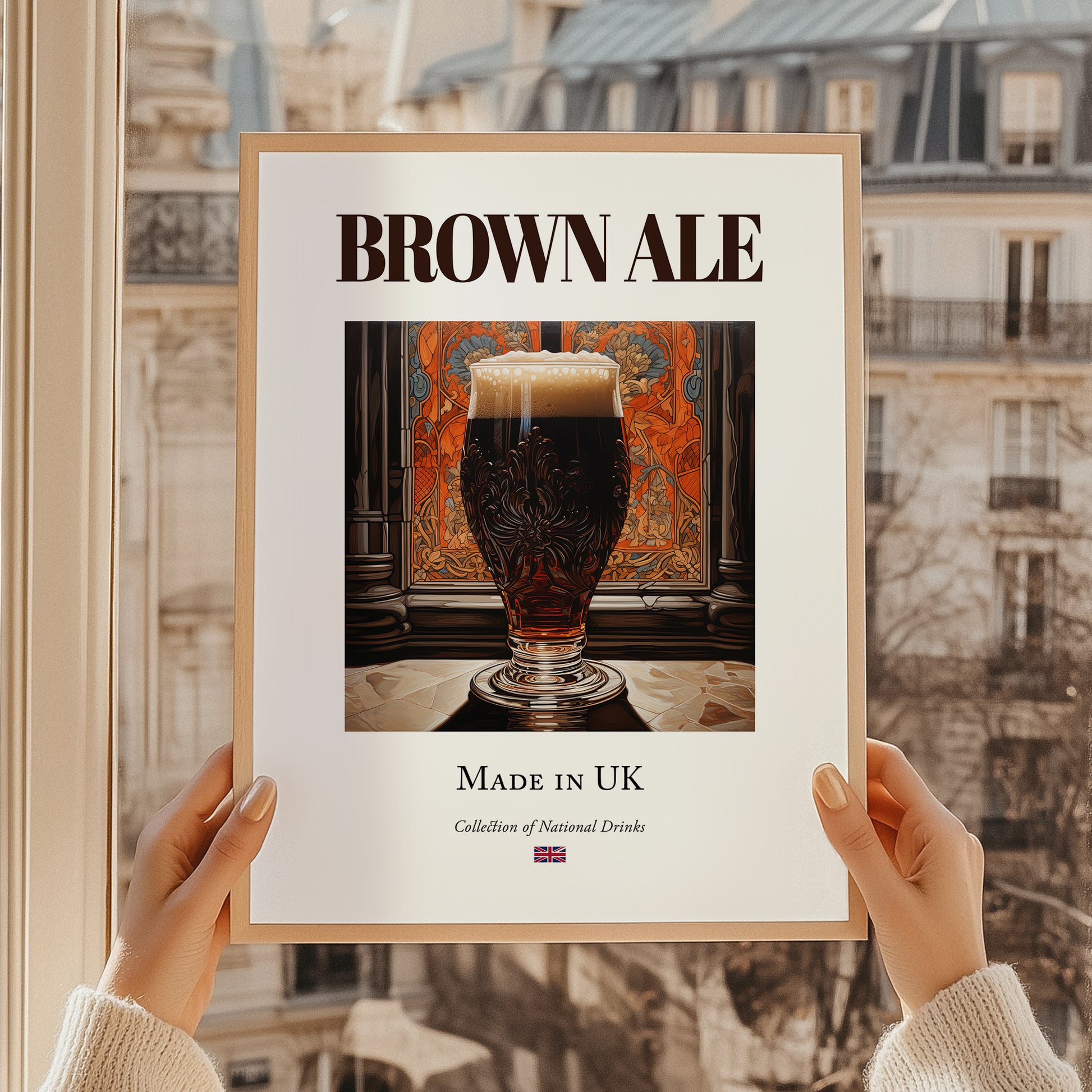 Brown Ale – English Beer, Gastropub Still Life, styled in a charming Paris street view
