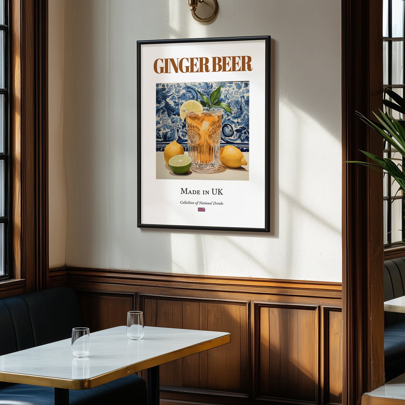 Ginger Beer – English Beverage Drink, Jazz Bar Still Life, clean layout with no caption