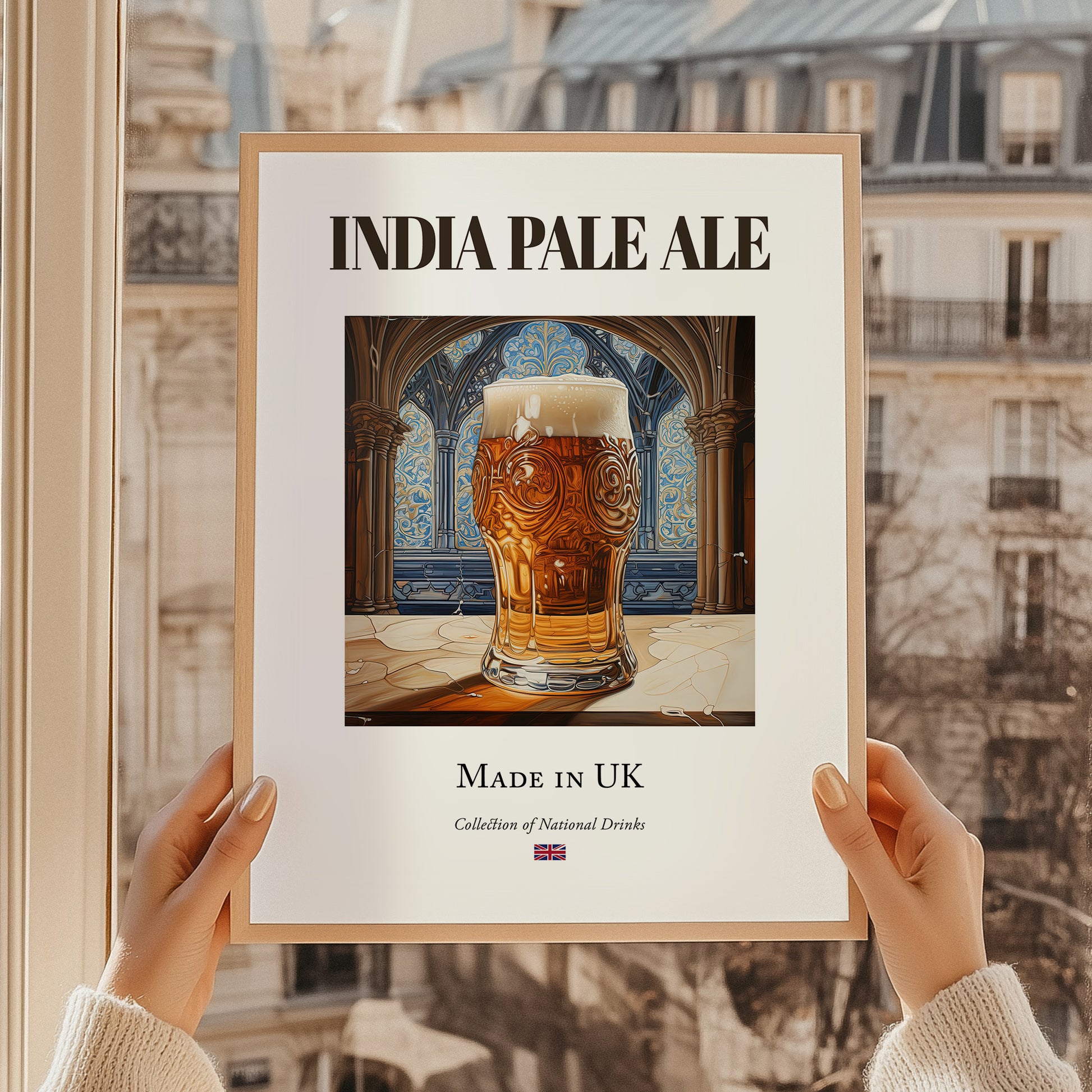 India Pale Ale – English Beer, Taproom Print, styled in a charming Paris street view