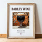 Barley Wine – English Beer, Sports Bar Poster, in wooden frame leaning on the floor