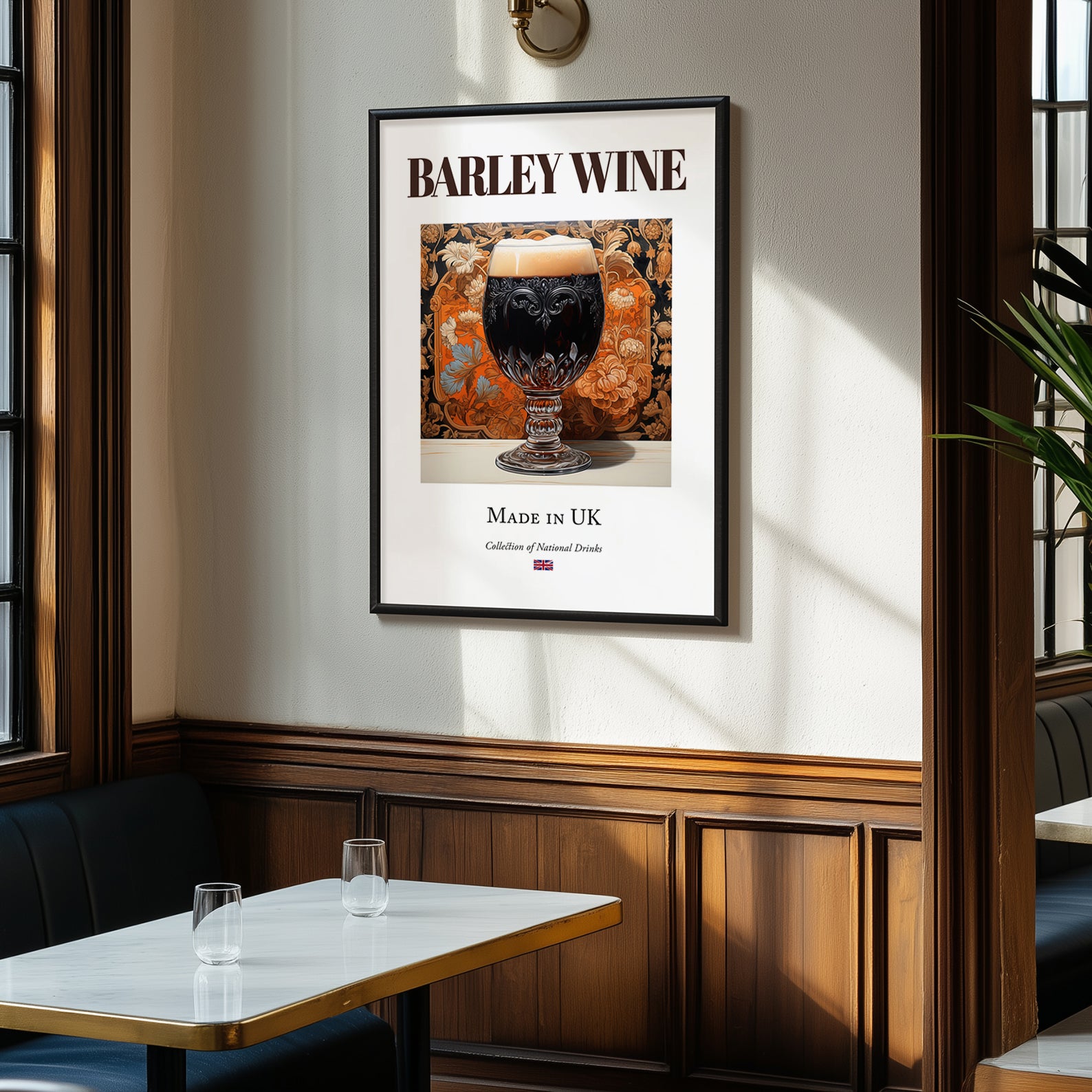 Barley Wine – English Beer, Sports Bar Poster, clean layout with no caption