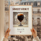Sweet Stout – English Beer, Gastropub Print, styled in a charming Paris street view