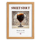 Sweet Stout – English Beer, Gastropub Print, set in oak frame