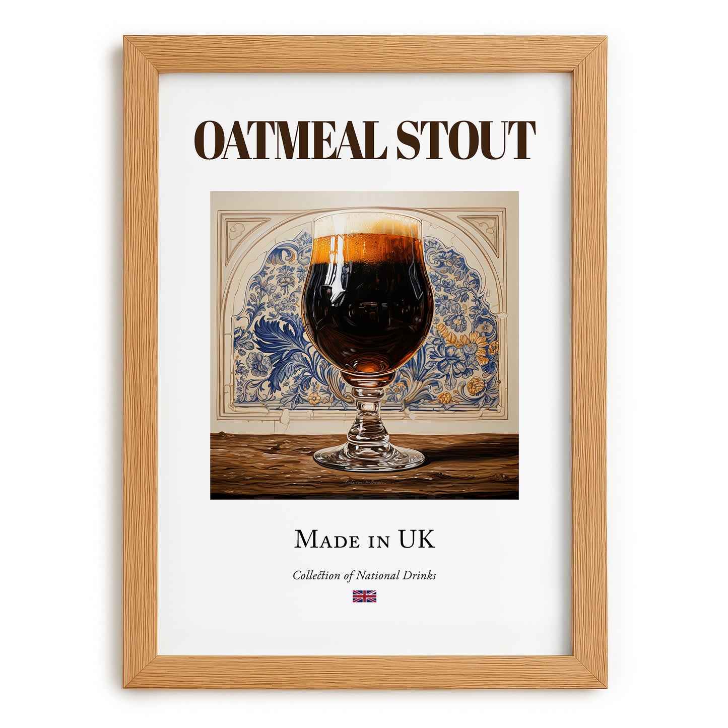 Oatmeal Stout – English Beer, Brauhaus Art, set in oak frame