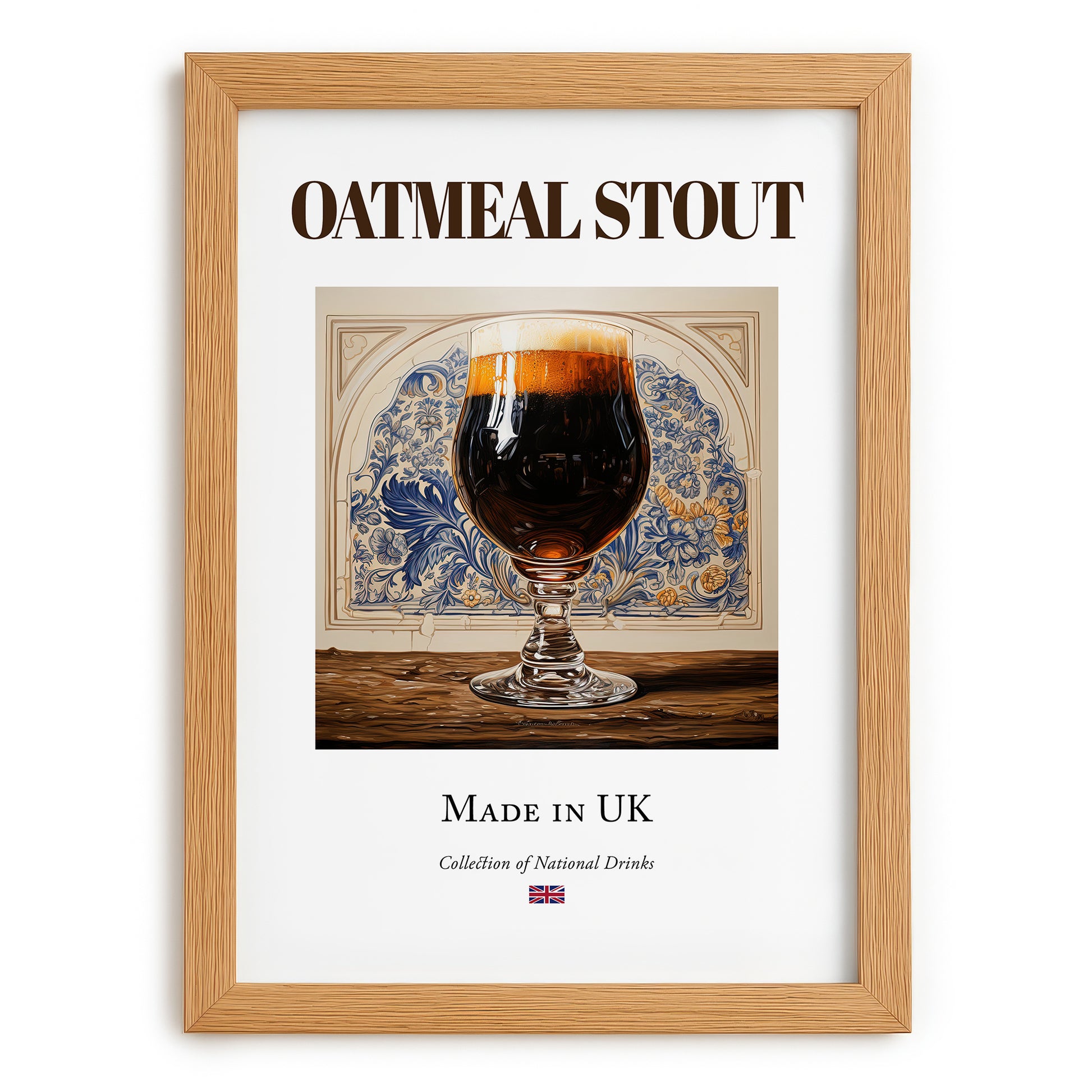 Oatmeal Stout – English Beer, Brauhaus Art, set in oak frame