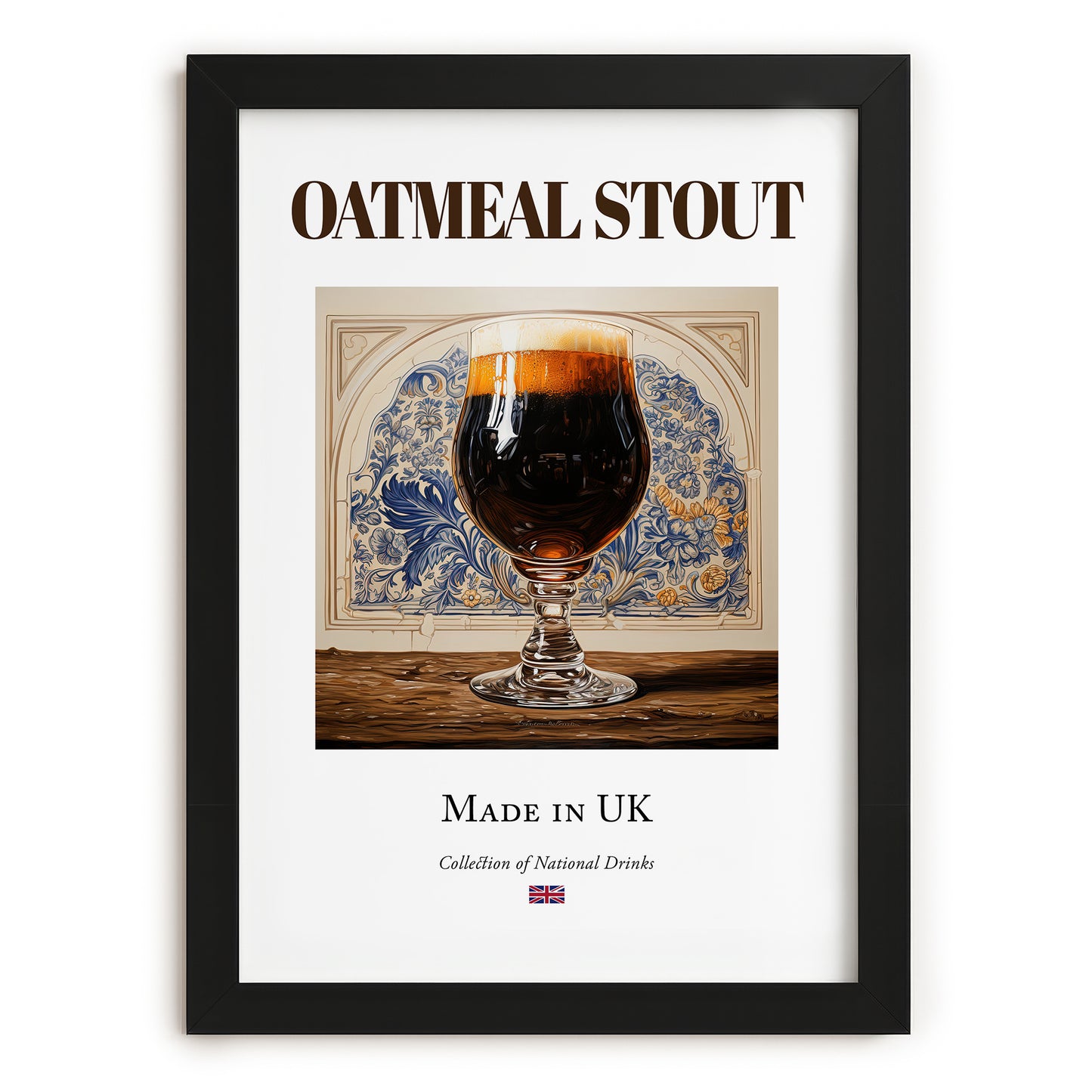 Oatmeal Stout – English Beer, Brauhaus Art, in sleek black frame