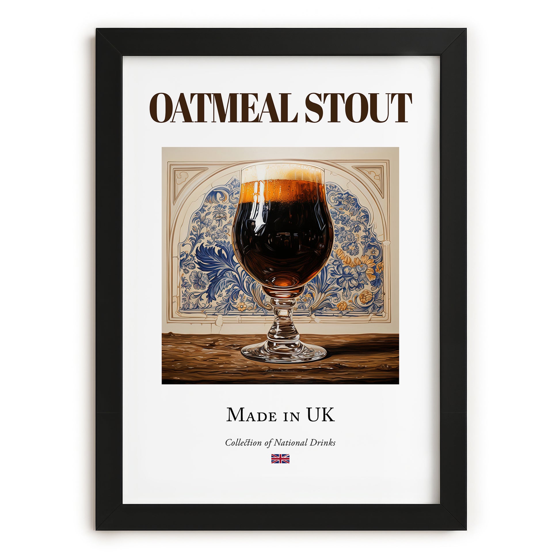 Oatmeal Stout – English Beer, Brauhaus Art, in sleek black frame