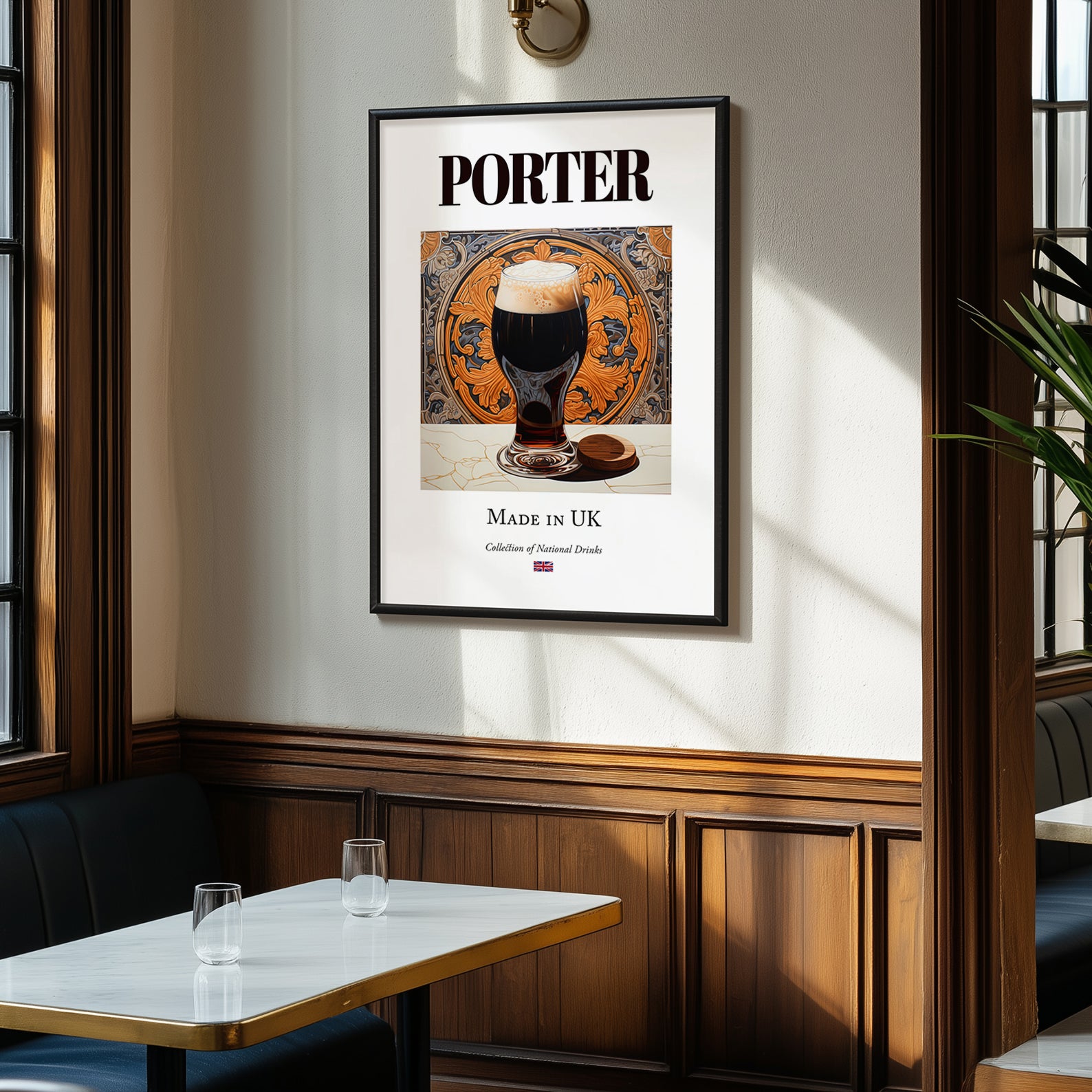 Porter – English Beer, Taproom Poster, clean layout with no caption