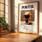 Porter – English Beer, Taproom Poster, no-text version framed in wood