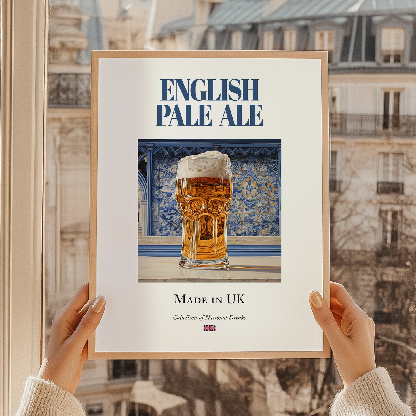 English Pale Ale – English Beer, Taproom Poster, styled in a charming Paris street view