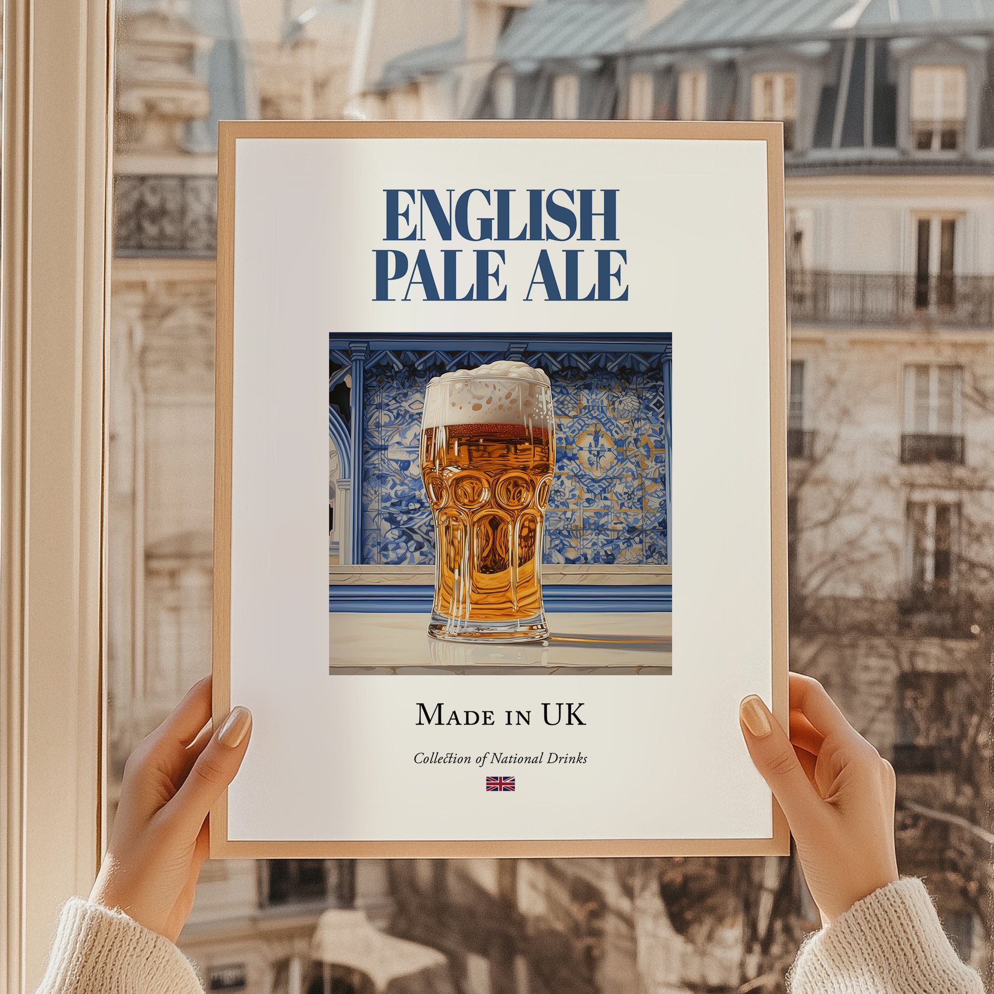 English Pale Ale – English Beer, Taproom Poster, styled in a charming Paris street view